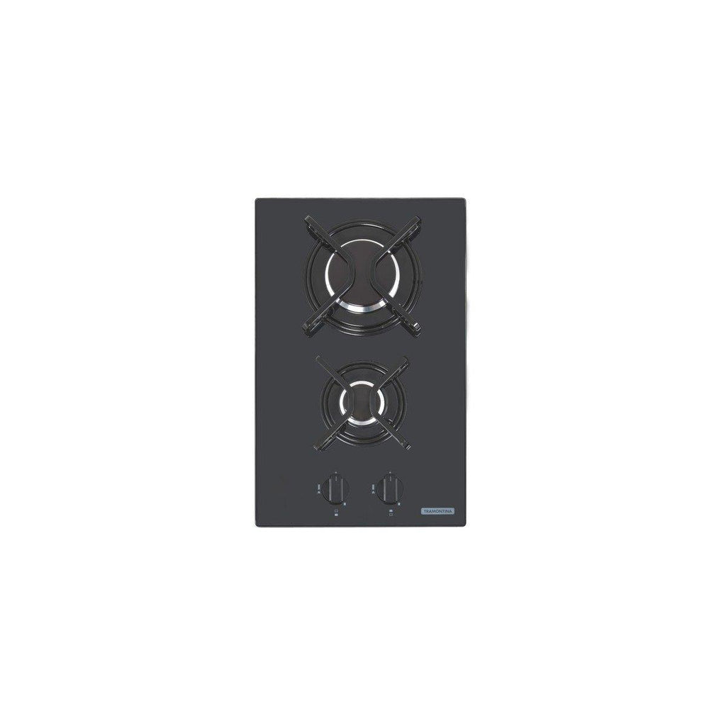 Cooktop a Gás Tramontina Dominó 2GG 30 em Vidro Temperado Preto 2 Queimadores