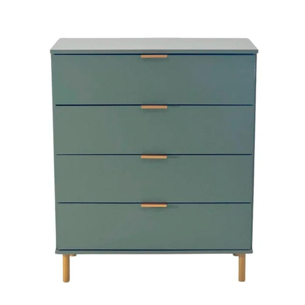 Cômoda 4 Gavetas Verde Oliva em MDF 80x40x96 cm Ditália