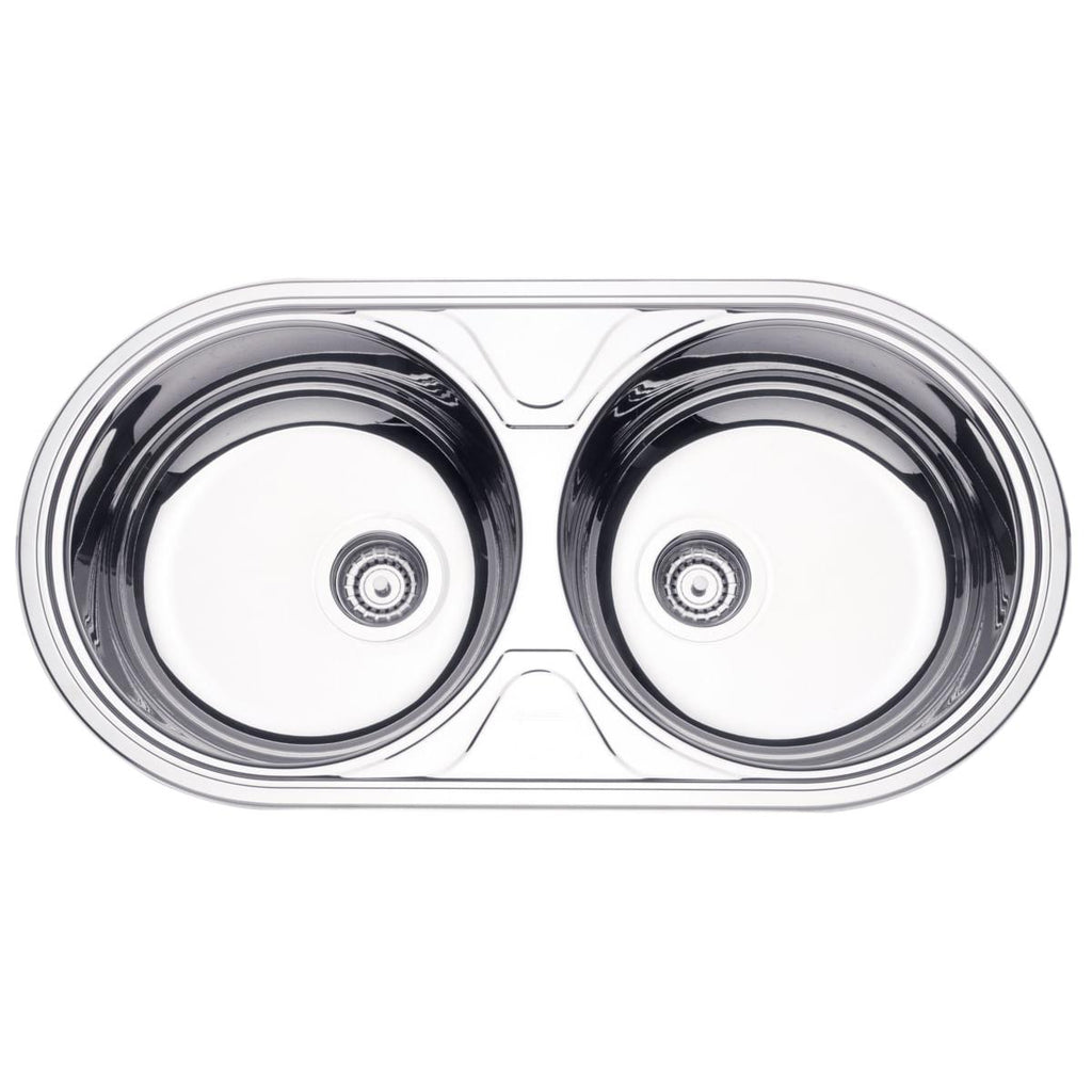 Cuba de Sobrepor Tramontina Luna Duo 2C 36 BS em Aço Inox Alto Brilho 84 x 44 cm