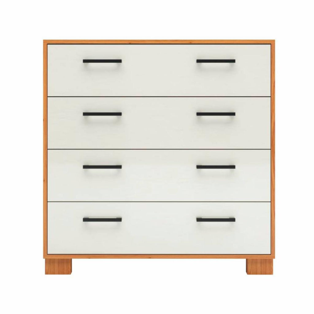 Gaveteiro Cômoda 4 Gavetas em MDF W344 Freijó Off White 90 cm Dalla Costa