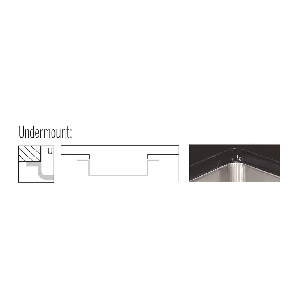 Cuba de Embutir Quadrum 40 U Undermount Tramontina 40 x 40 x 20 cm em Aço Inox Scotch Brite com Válvula