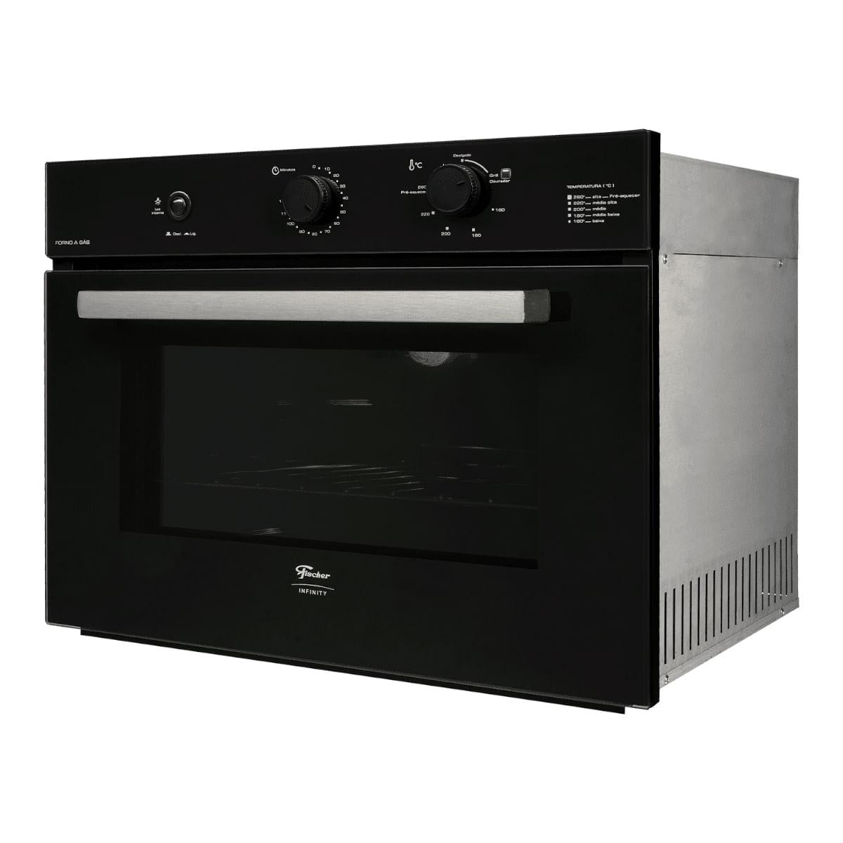 Forno a Gás de Embutir Fischer Infinity 50 litros com Grill 220V