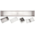 Canal Organizador em Aço Inox Tramontina para Sobrepor Scotch Brite com Acessórios 105x18 cm