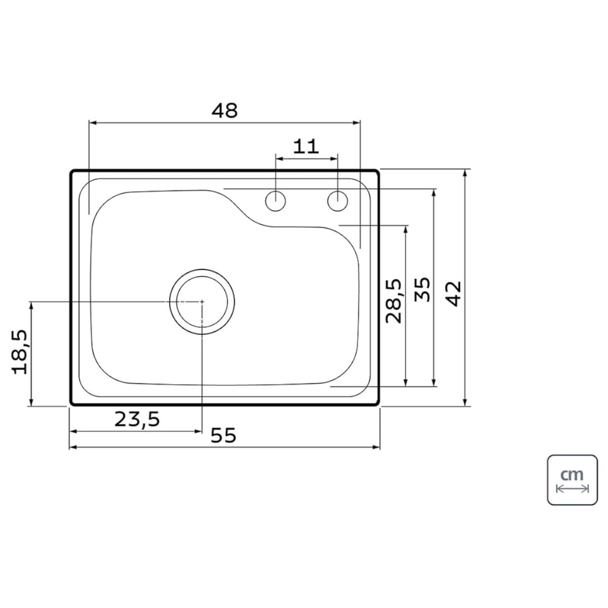 Cuba Tramontina Morgana Compact 48 FX Undermount Aço Inox com Acessórios