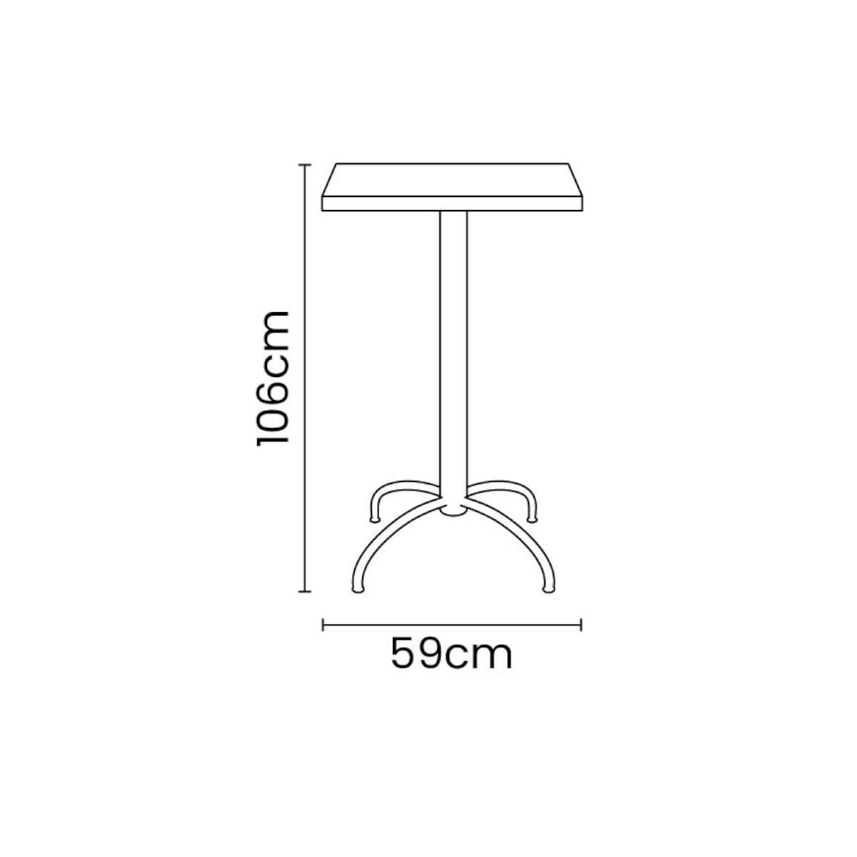 Mesa Quadrada Tramontina Gama 59 cm Alta em Polipropileno Vermelho com Base em Aço Carbono