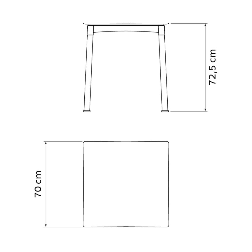 Mesa Tramontina Diana 70x70 cm em Polipropileno Amarelo com Pernas de Alumínio