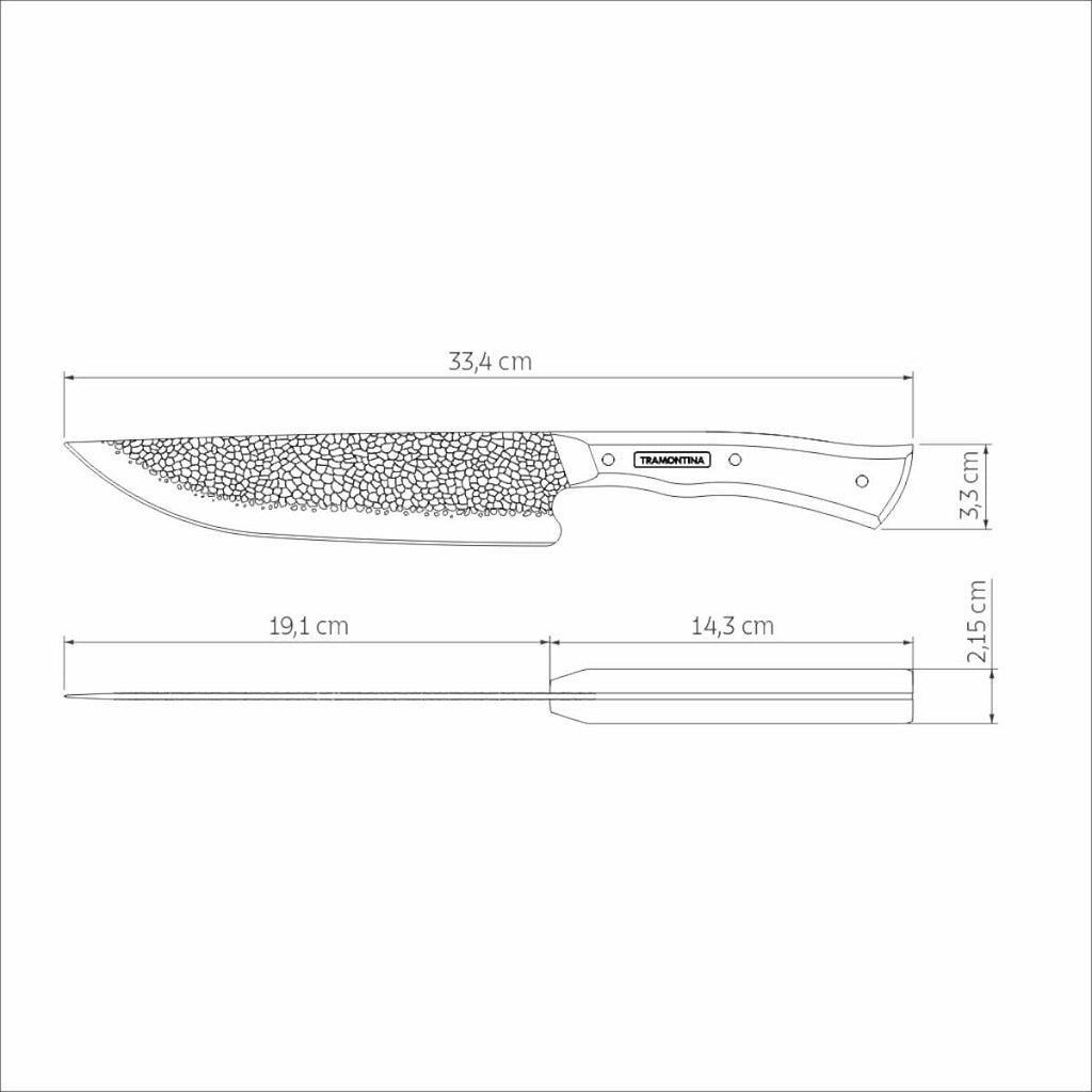 Faca para Carne Tramontina Nômade Aço Inox Cabo Madeira com Bainha de Couro 8"