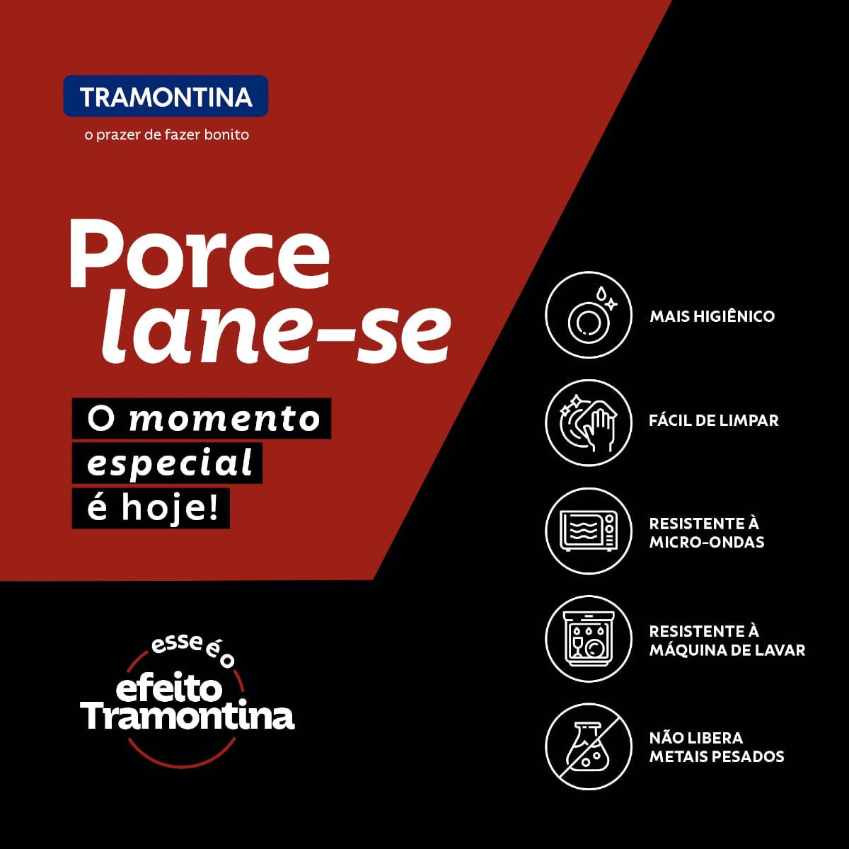 Kit Prato Raso Tramontina Churrasco Classic em Porcelana 28 cm 6 Peças