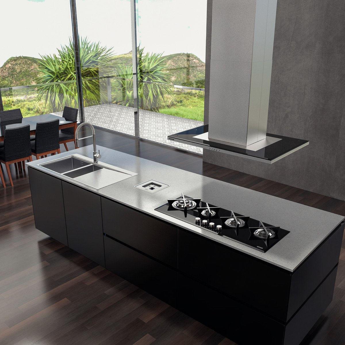 Coifa de Ilha Tramontina Slim Isla 90 em Aço Inox com Acabamento Scotch Brite 90 cm 220 V