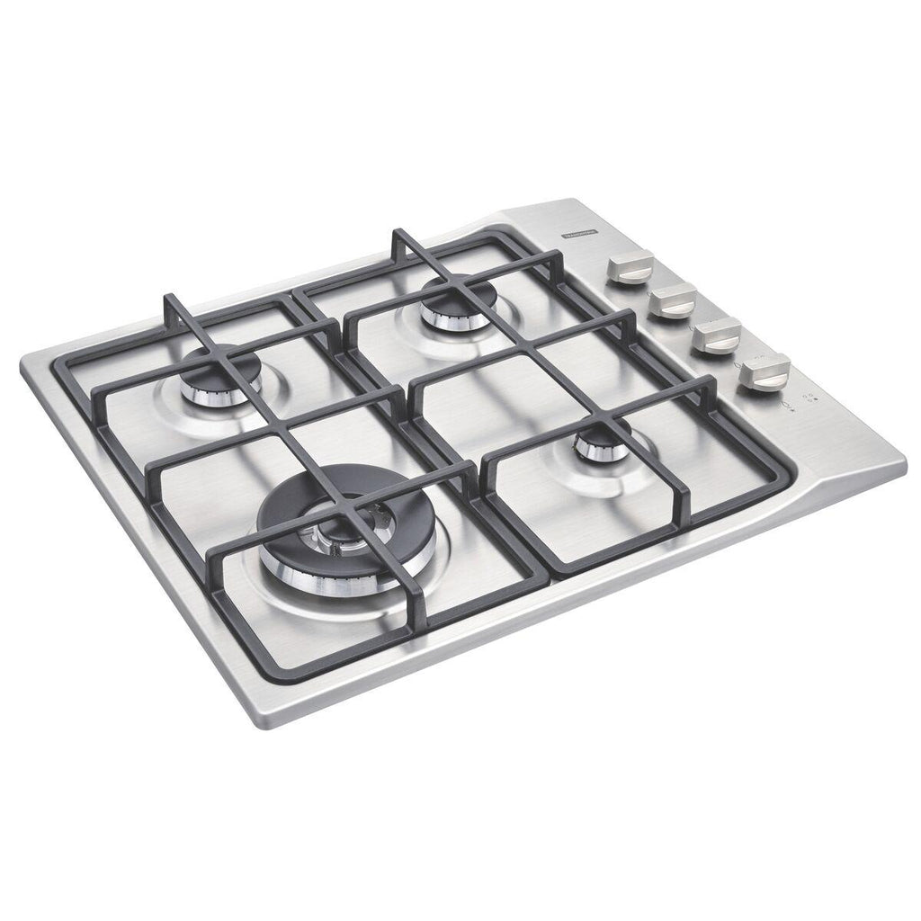 Cooktop a Gás Tramontina Square em Aço Inox Trempes em Ferro Fundido 4 Queimadores