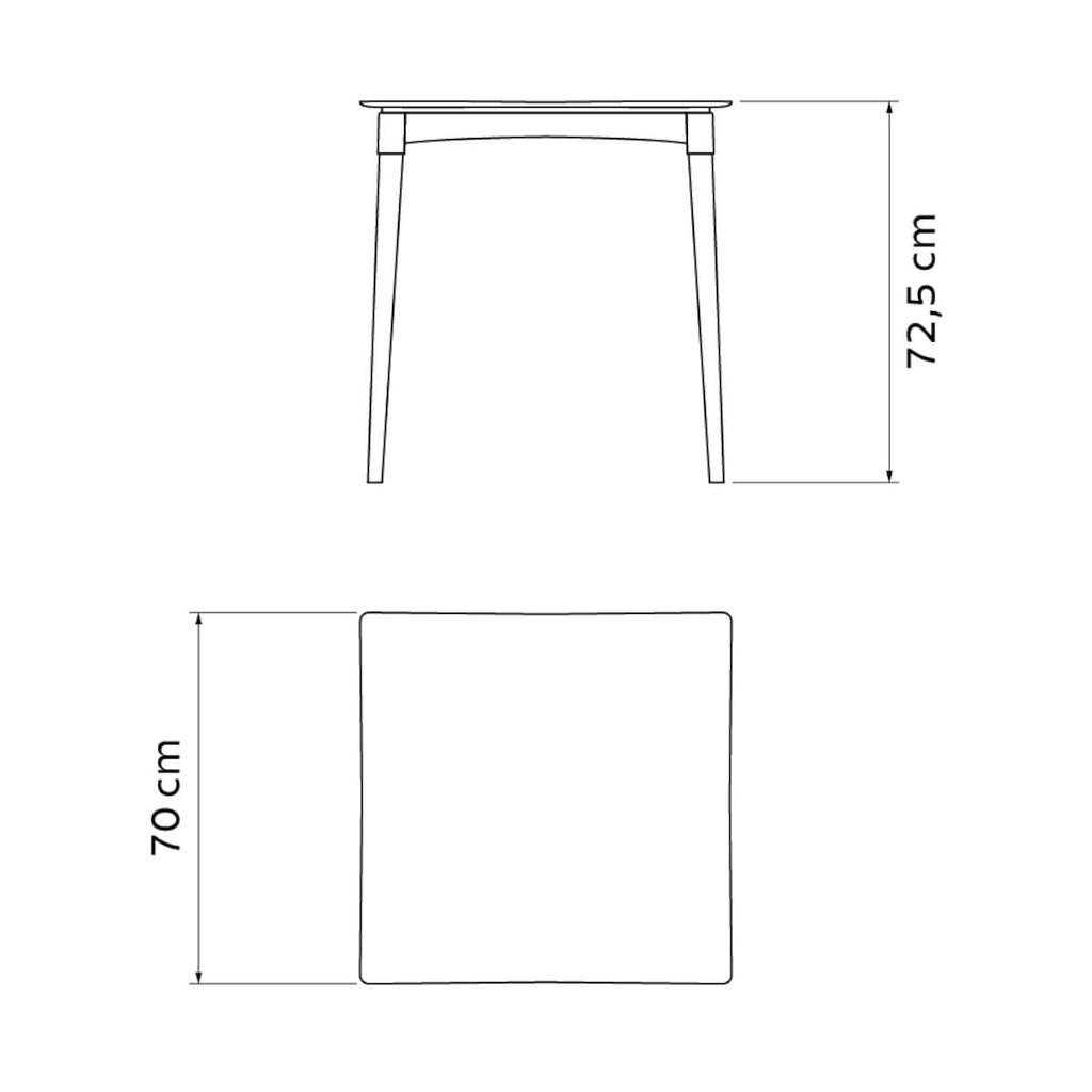 Mesa Tramontina Diana 70x70 cm em Polipropileno Marrom com Pernas de Madeira Eucalipto