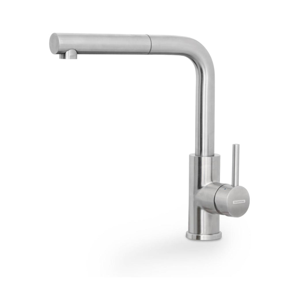 Misturador Monocomando Tramontina Monde Plus em Aço Inox e acabamento Scoth Brite com Extensor