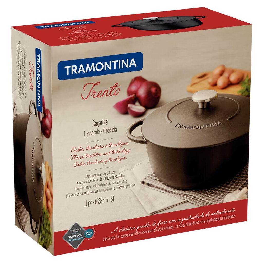 Caçarola Tramontina Trento em Ferro Esmaltado Antiaderente Starflon Excellent 28 cm 6 L
