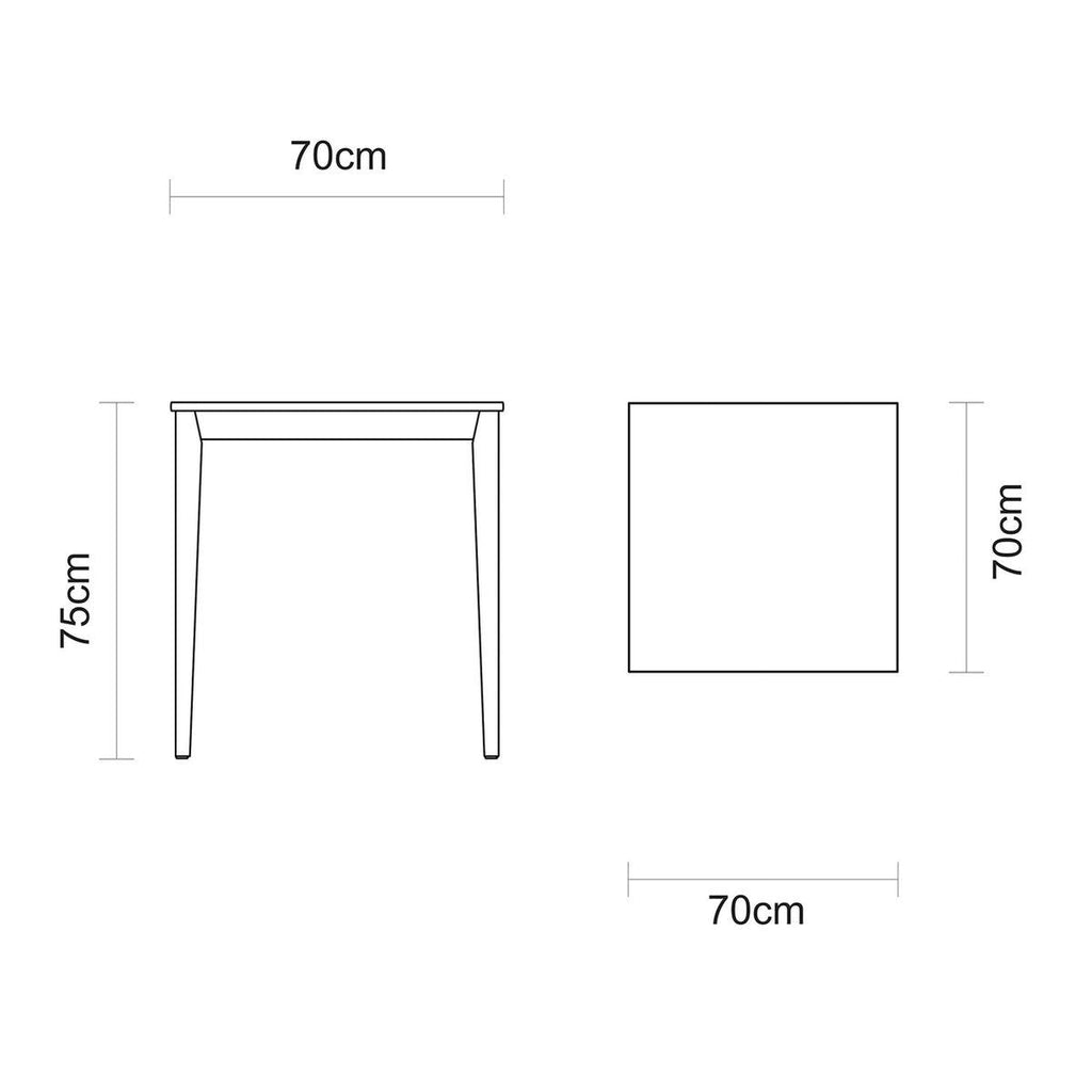 Mesa de Madeira Tramontina London Quadrada em Tauarí Amêndoa 4 Lugares 70 cm