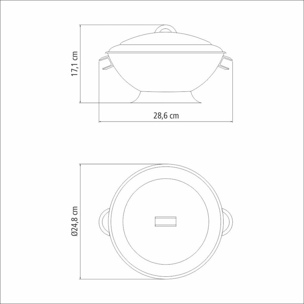 Sopeira Tramontina Service em Aço Inox com Tampa 24 cm 2,75 L