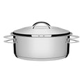 Caçarola Tramontina Solar Rasa em Aço Inox Fundo Triplo com Tampa e Alças 28 cm 7,1 L