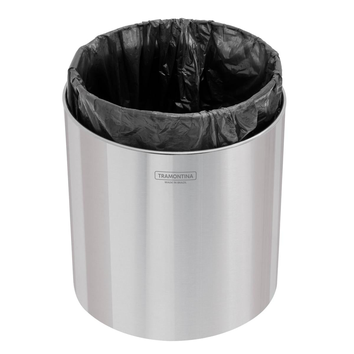 Lixeira Inox Tramontina Útil 5 Litros com Acabamento Scotch Brite