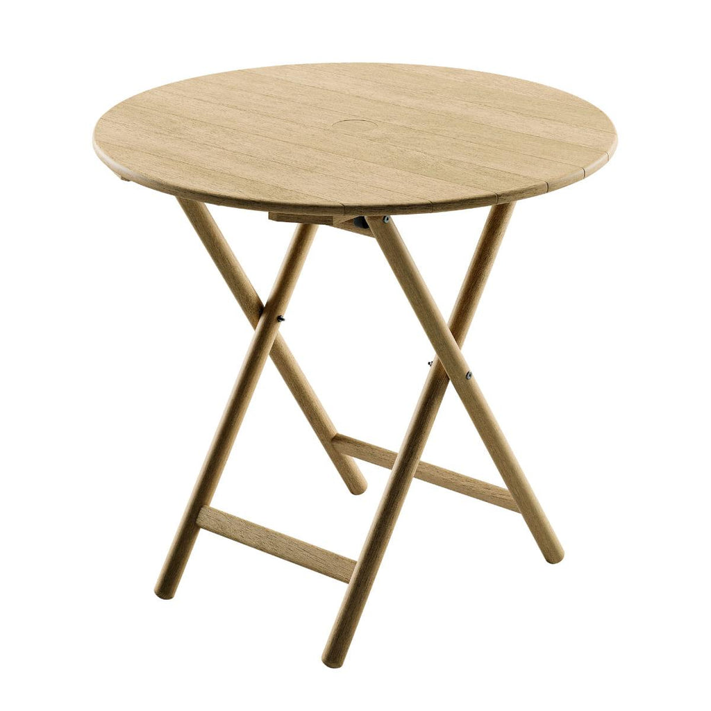 Mesa Dobrável Redonda Tramontina Bossa 80x75 cm em Madeira Tauari Natural
