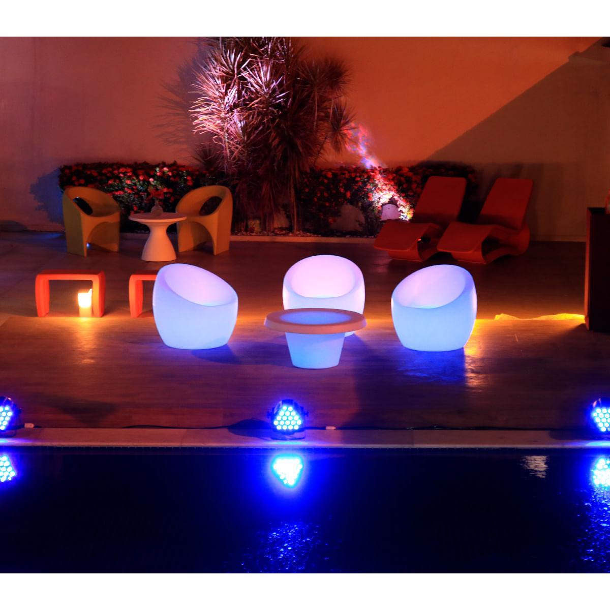 Mesa de Centro Tramontina Cona Lumiére 80x39cm Polietileno com Lâmpada Led