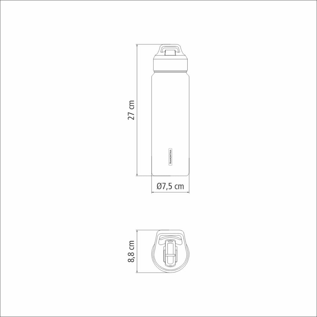 Garrafa Térmica Tramontina 650 ml Inox com Canudo