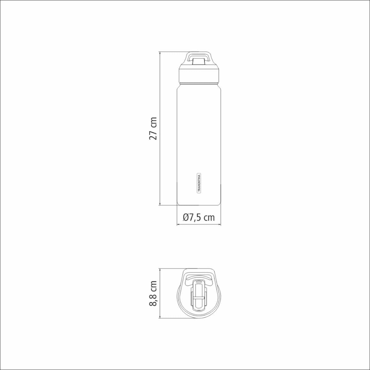 Garrafa Térmica Tramontina 650 ml Inox com Canudo