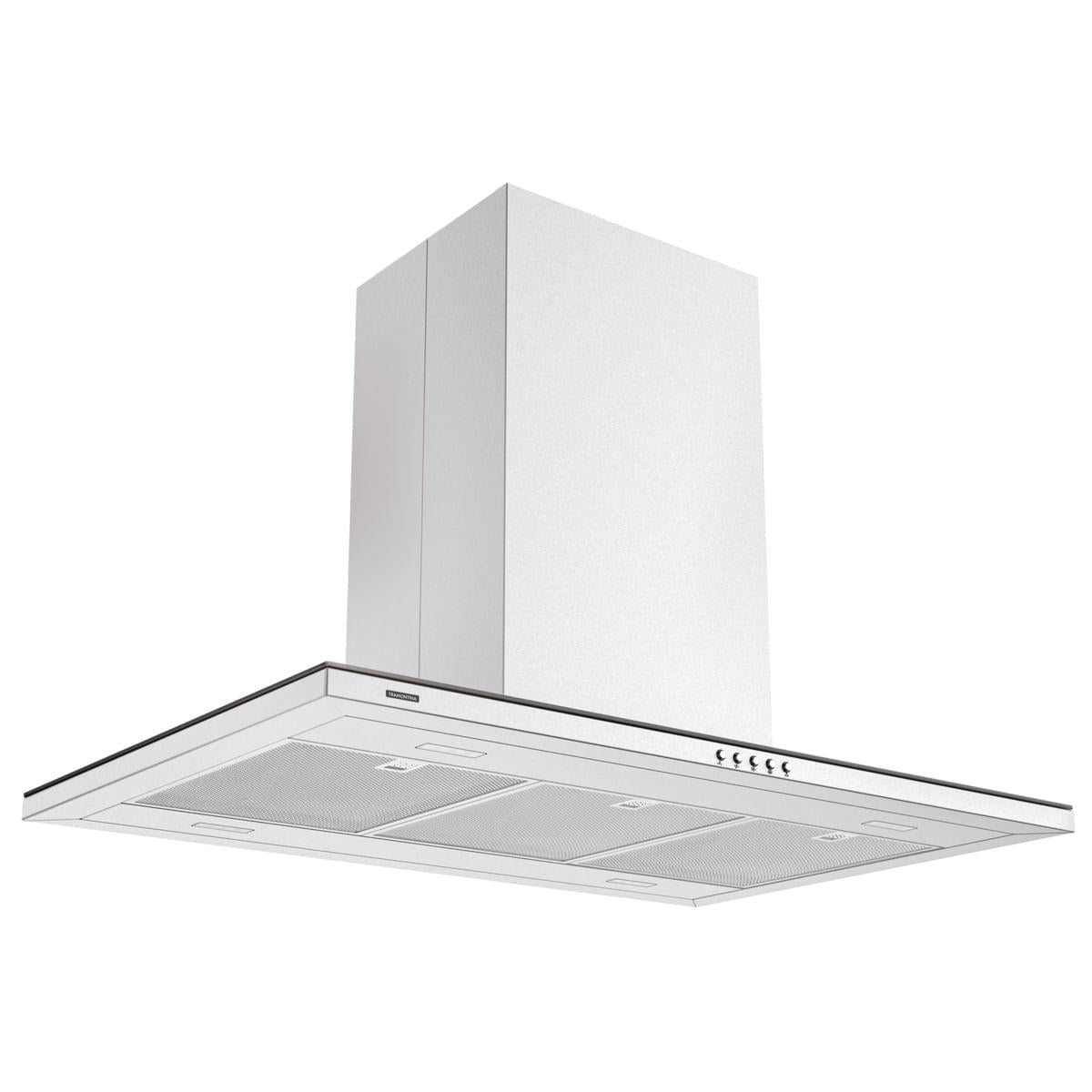 Coifa de Ilha Tramontina Slim Isla 90 em Aço Inox com Acabamento Scotch Brite 90 cm 220 V