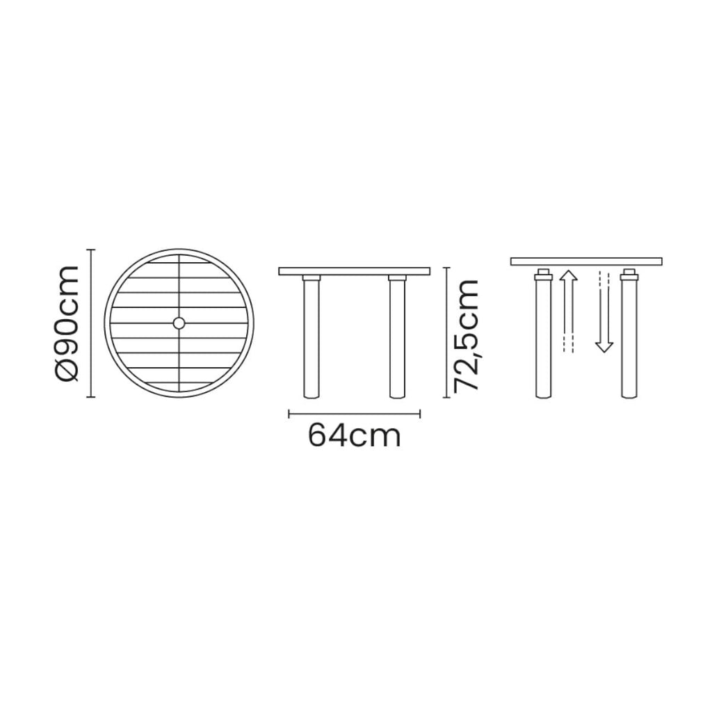 Mesa Tramontina Cassino 90 cm em Polipropileno Preto