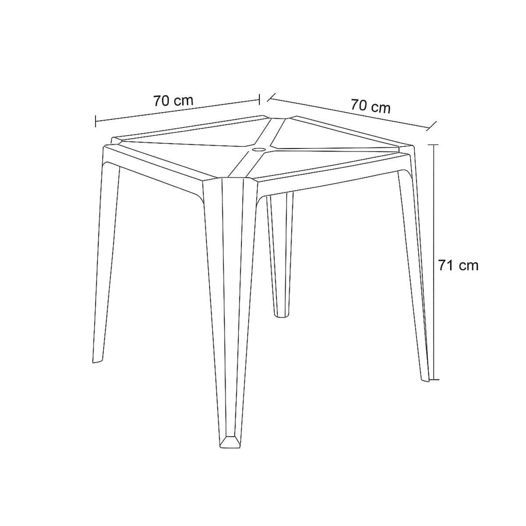 Mesa Plástica Empilhável Bar Branca 70x70x71 cm Pisani