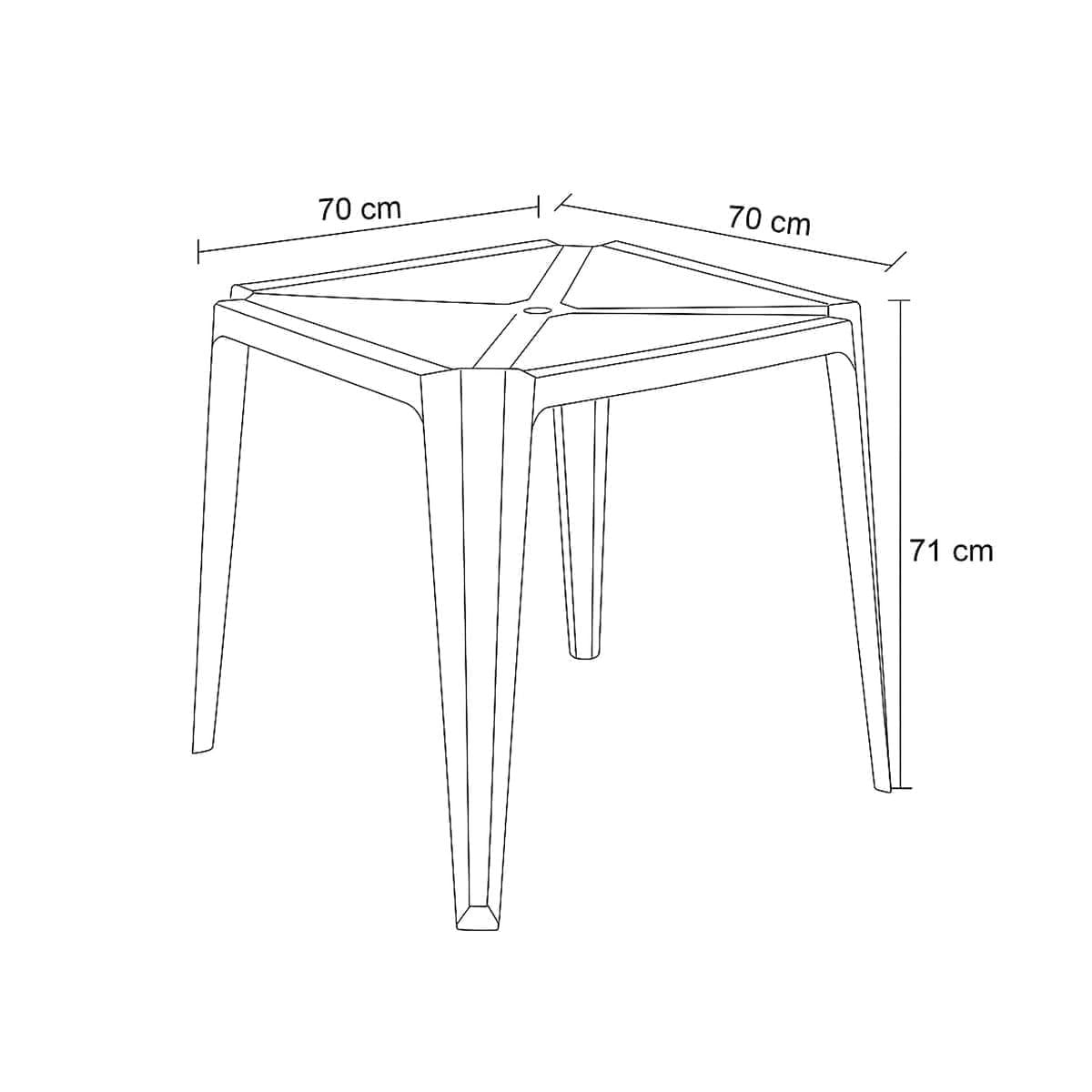 Mesa Plástica Empilhável Bar Branca 70x70x71 cm Pisani