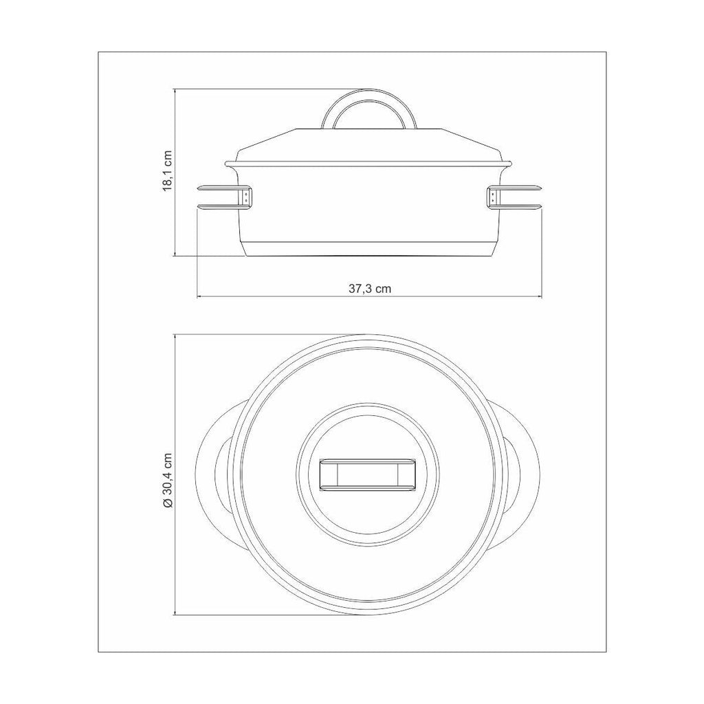 Caçarola Tramontina Solar Rasa em Aço Inox Fundo Triplo com Tampa e Alças 28 cm 7,1 L