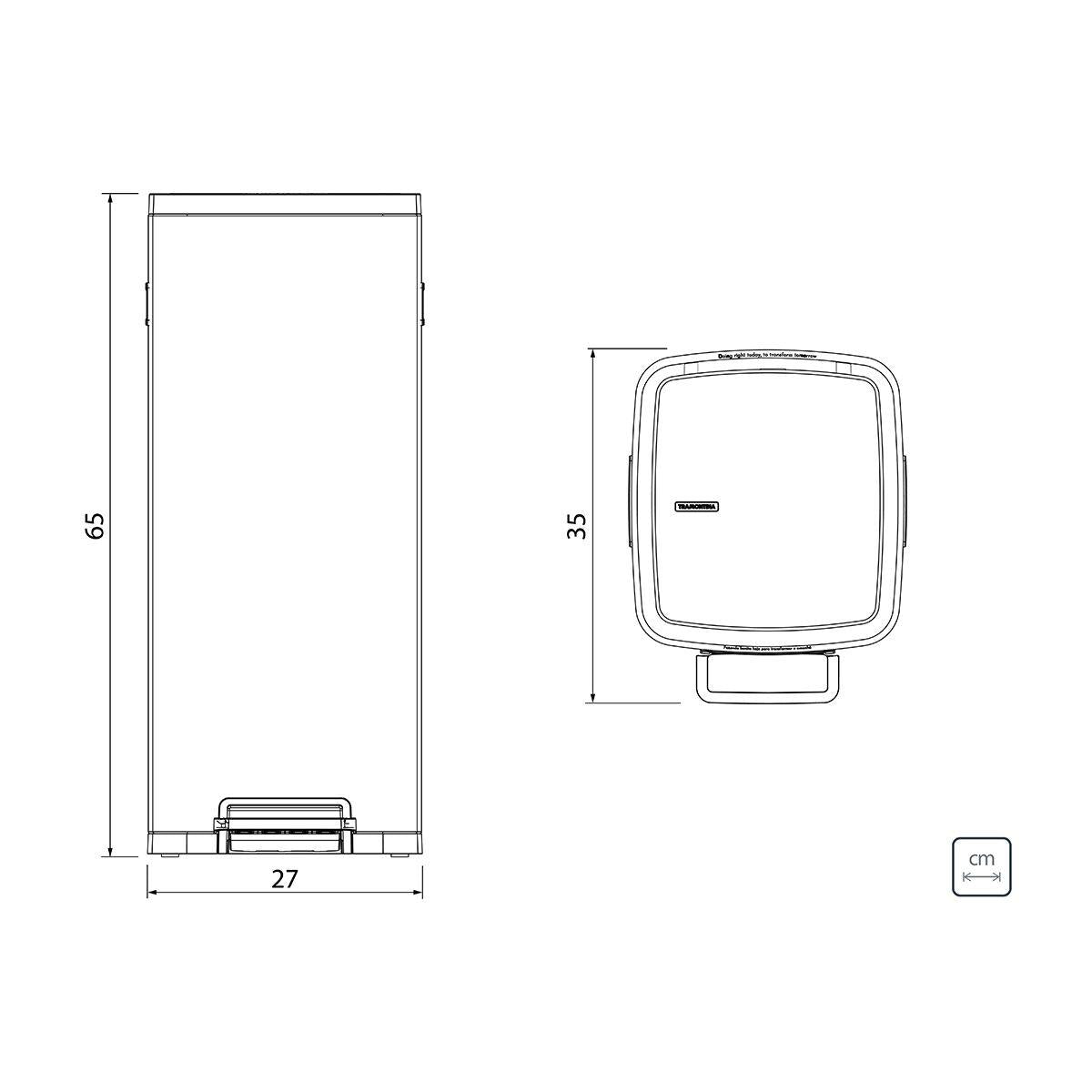 Lixeira Tramontina Octos 20 Litros em Aço Inox com Balde Removível e Pedal