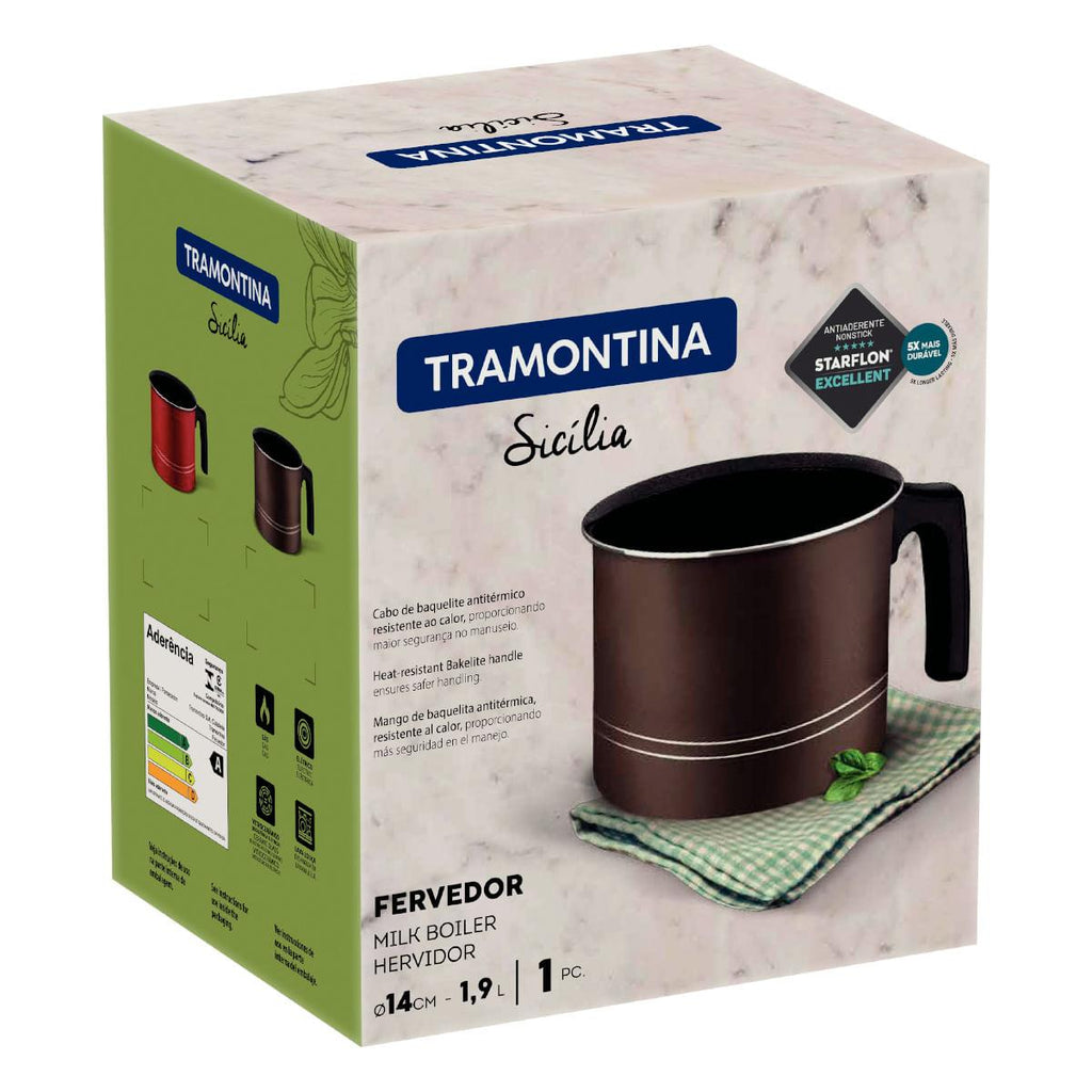 Fervedor Tramontina Sicília em Alumínio Starflon Avelã 14 cm 1,9 L