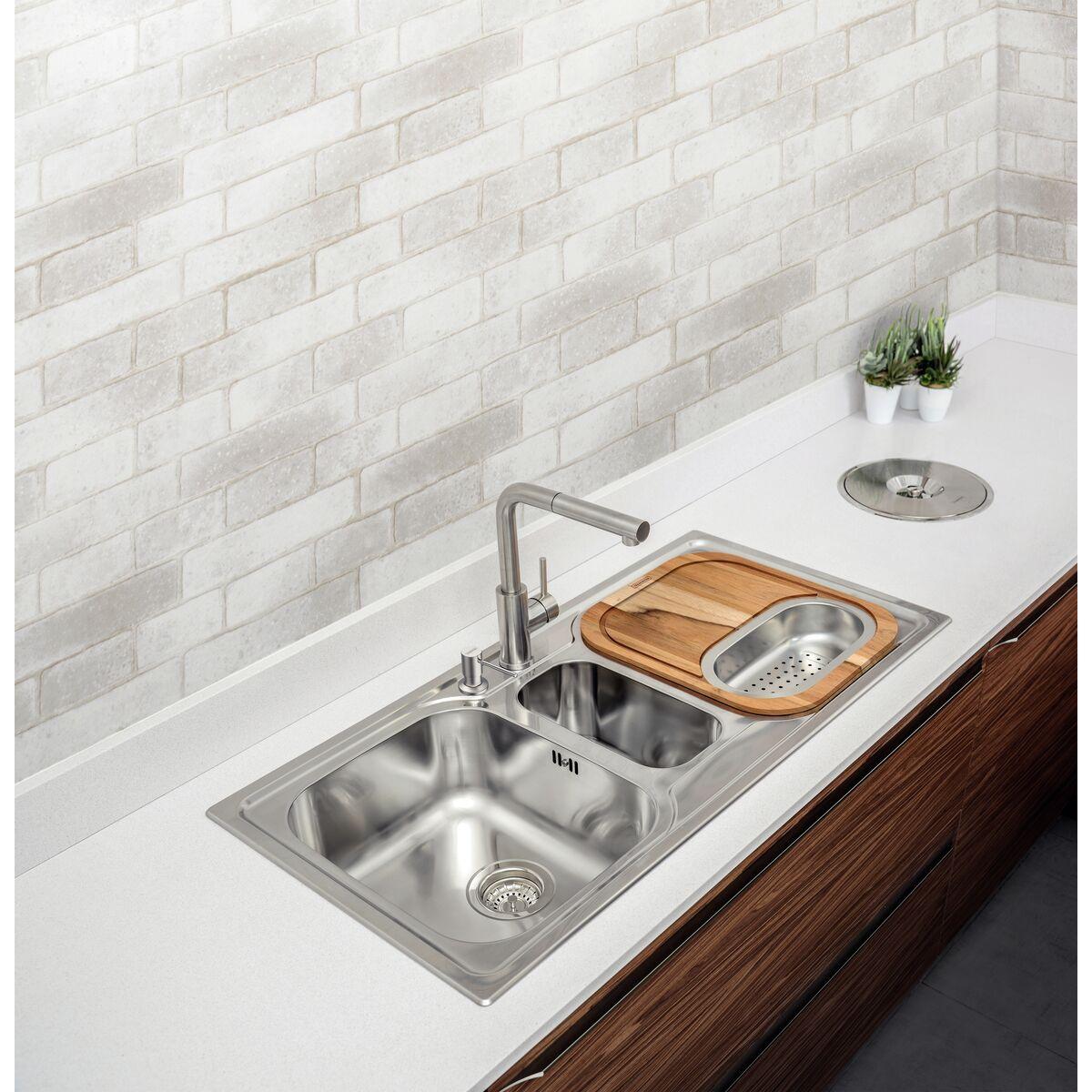 Misturador Monocomando Tramontina Monde Plus em Aço Inox e acabamento Scoth Brite com Extensor