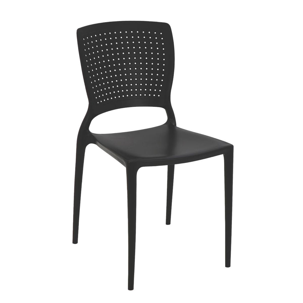 Conjunto Mesa Madeira Maciça Marin Brasil 4 Cadeiras Safira Preta Tramontina