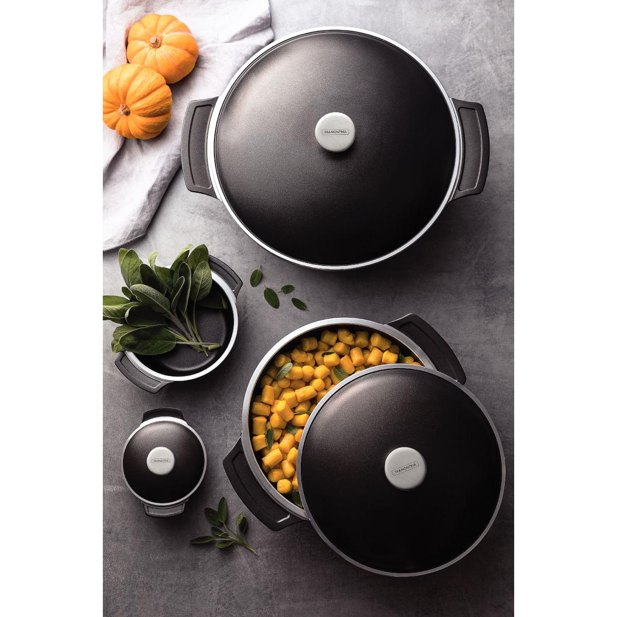 Caçarola Tramontina Lyon em Alumínio Starflon 26 cm 4,6 Litros Preto