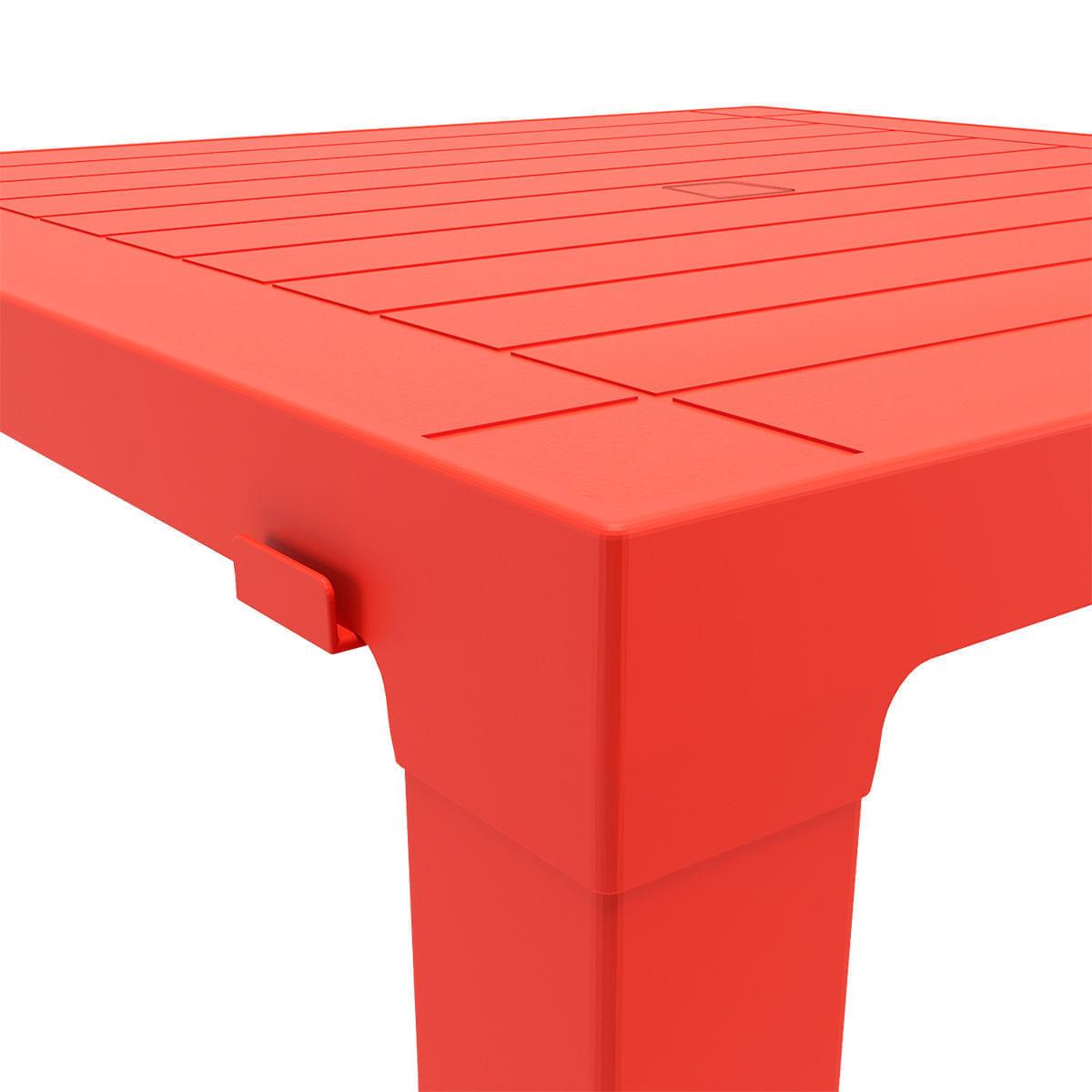 Mesa Niala Quadrada Vermelha 80cm em Polipropileno Plaxmetal