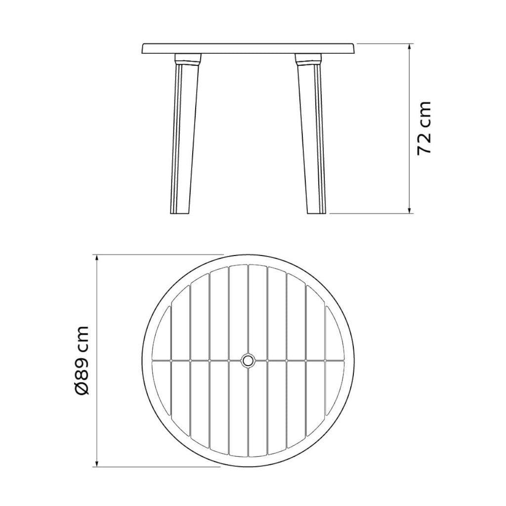 Mesa Tramontina Cassino 90 cm em Polipropileno Areia