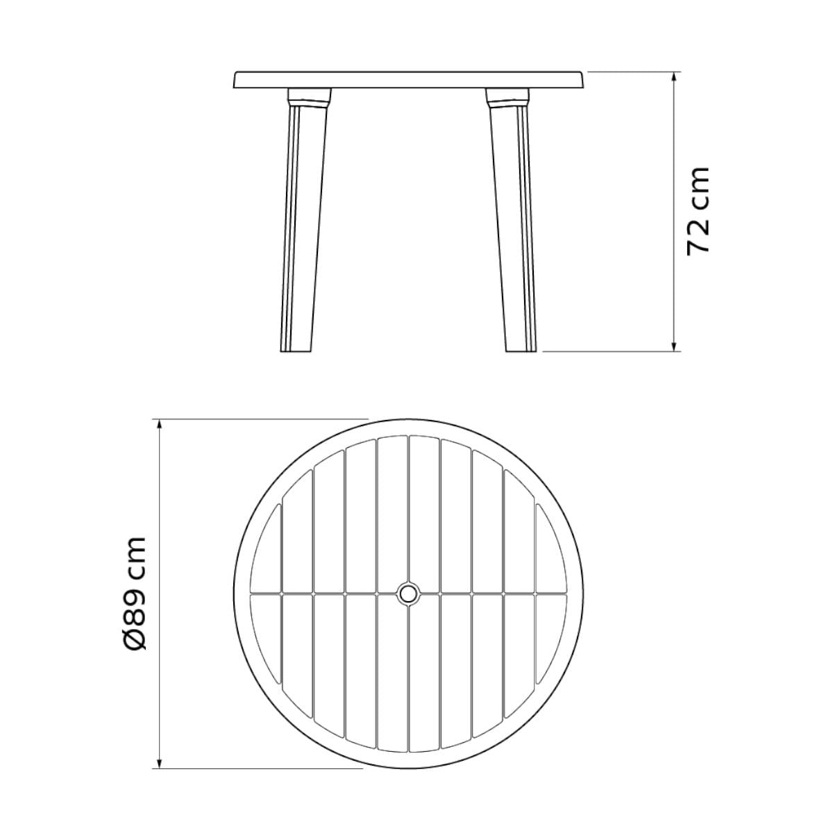 Mesa Tramontina Cassino 90 cm em Polipropileno Areia