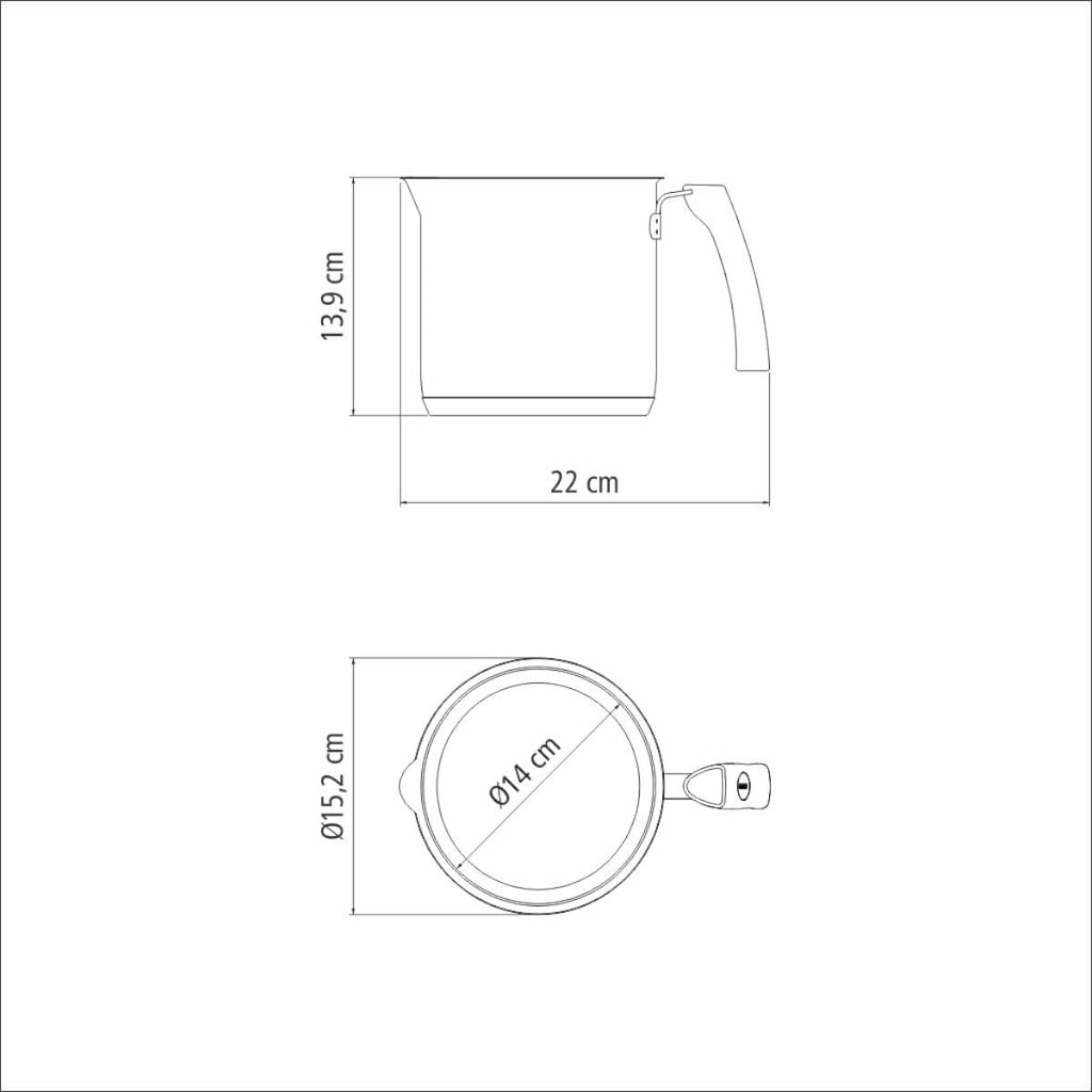Fervedor Tramontina Duo Silicone em Aço Inox Fundo Triplo e Silicone 14 cm 2,0 L