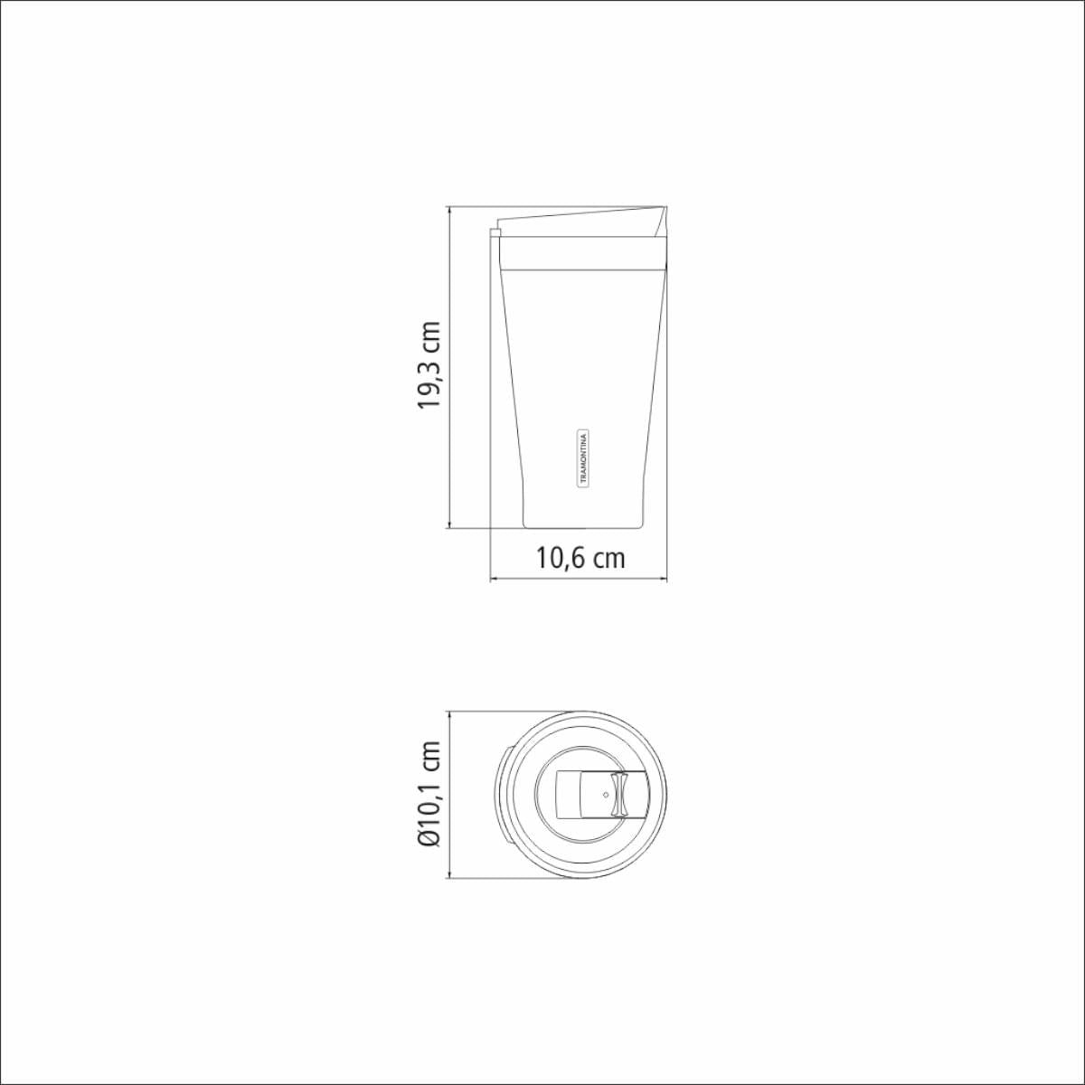 Copo Térmico Tramontina Exata em Aço Inox com Tampa 550 ml