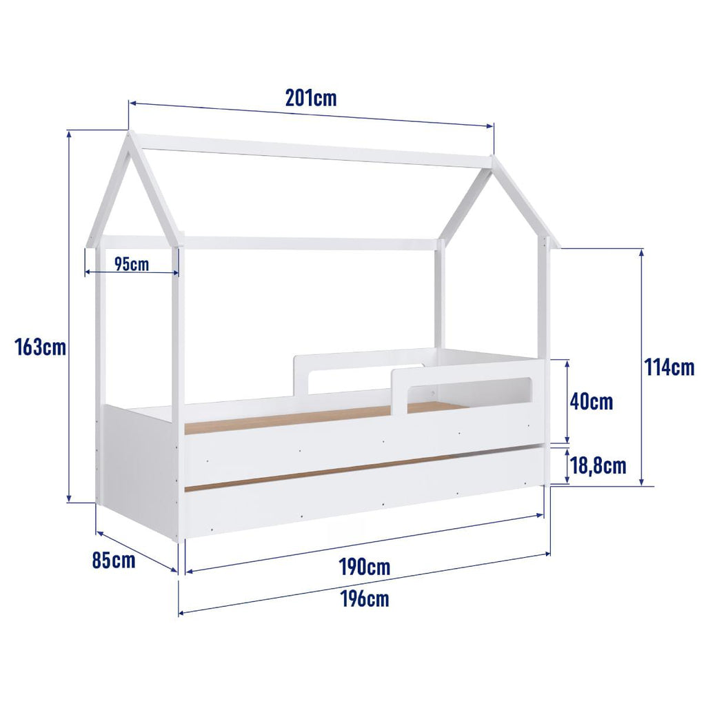 Cama Infantil Montessoriana com Cama Auxiliar Branco Completa Móveis