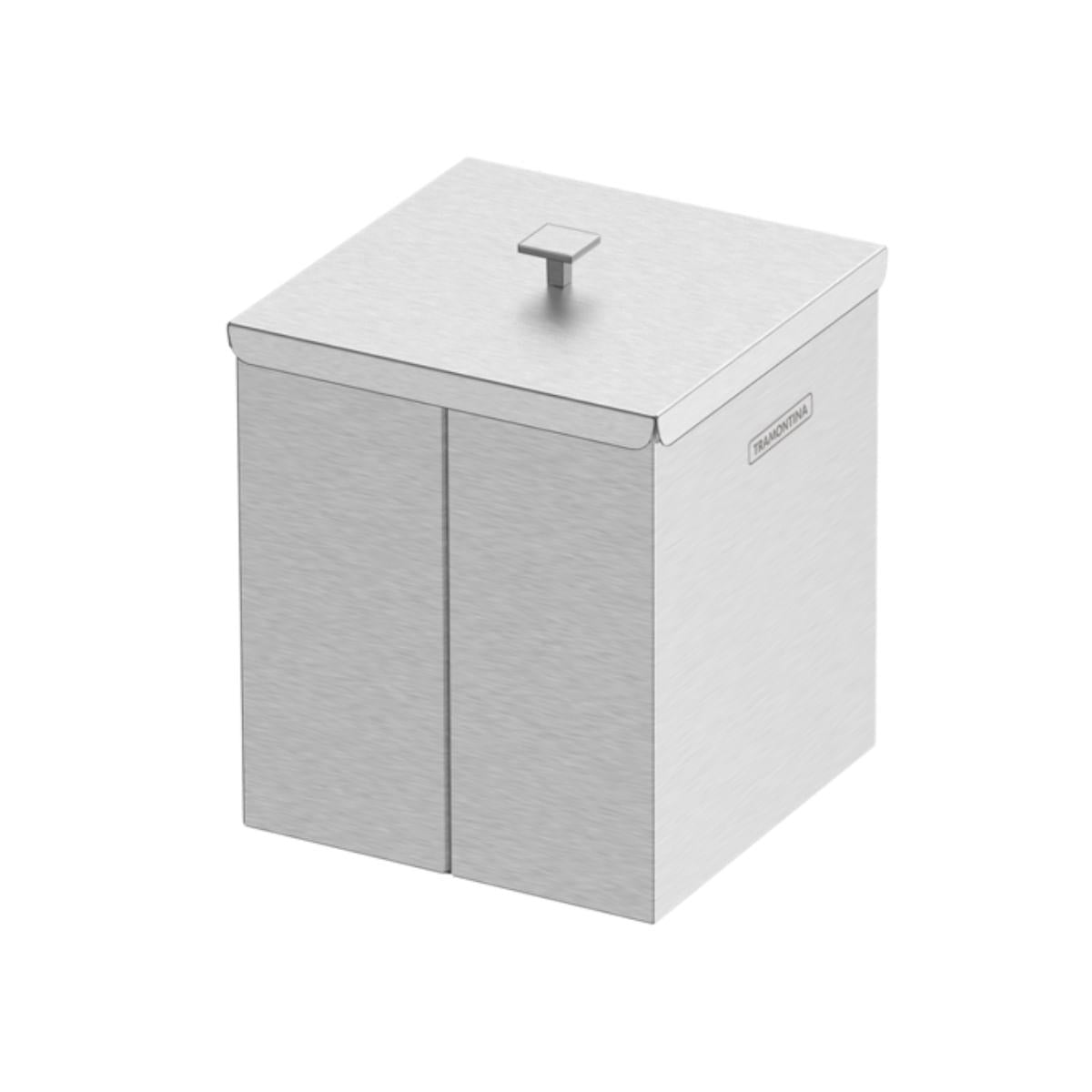 Lixeira Inox Luz Tramontina com Acabamento Scotch Brite 4,5 L