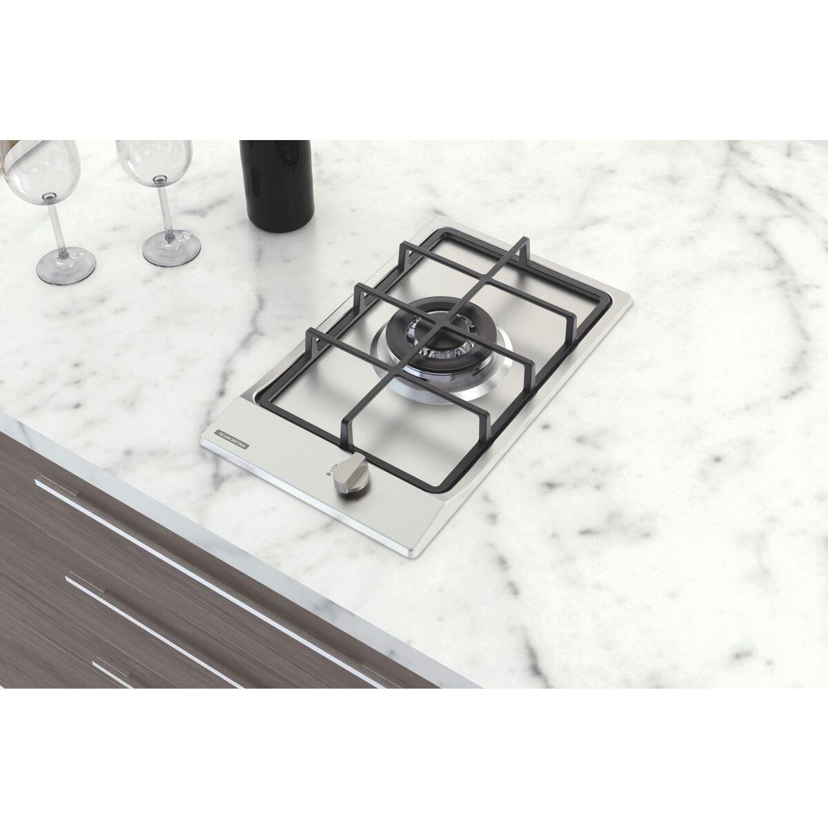 Cooktop a Gás Tramontina Dominó 1GX Tri HE Safestop 30 em Aço Inox e Trempes em Ferro Fundido 1 Queimador