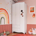 Guarda Roupas Infantil 3 Portas e 2 Gavetas 91x40x198 cm Branco Completa Móveis