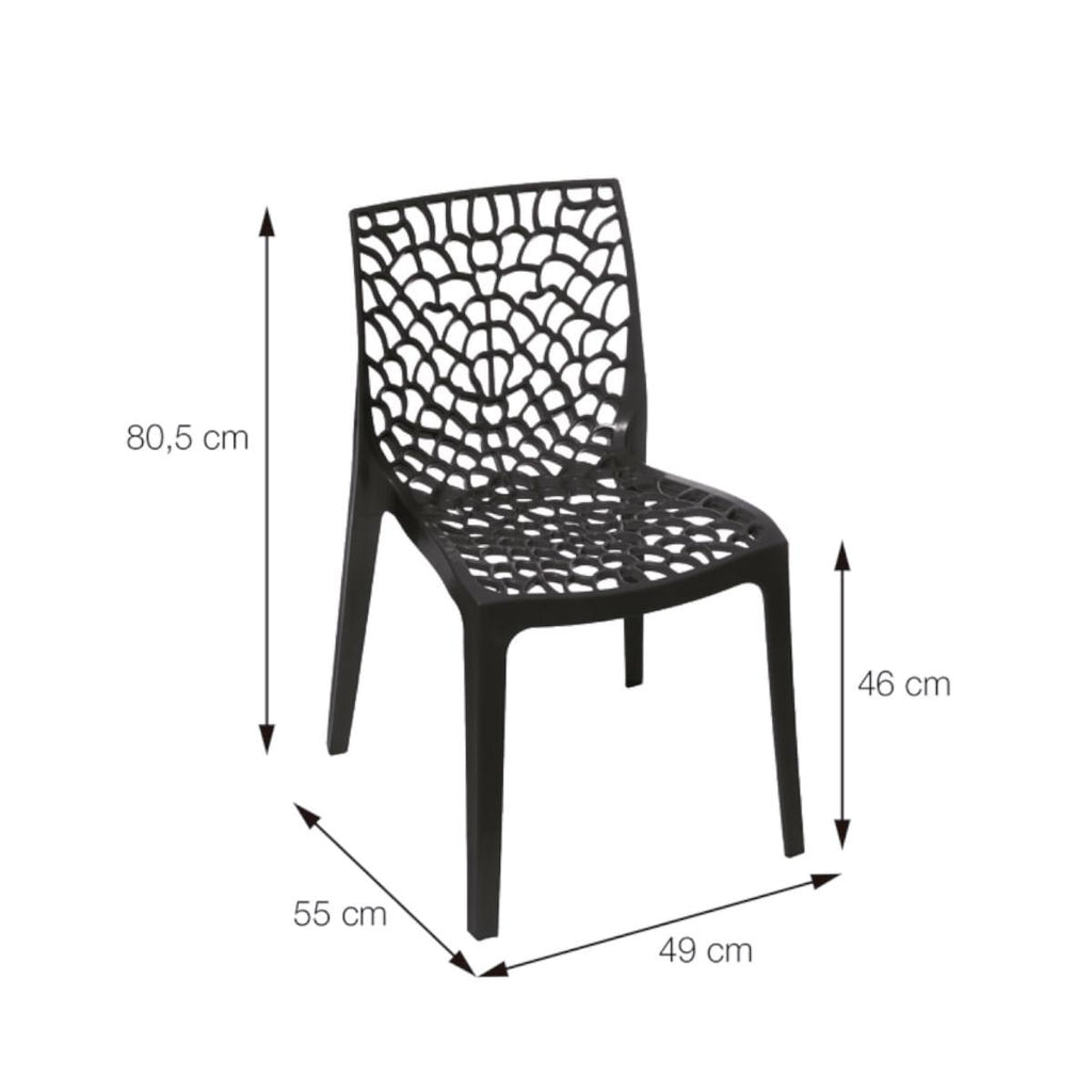 Cadeira Gruvyer em Polipropileno Preta Or Design