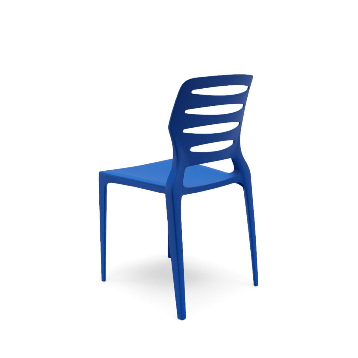 Cadeira Ville Azul Bic Empilhável em Polipropileno Plaxmetal