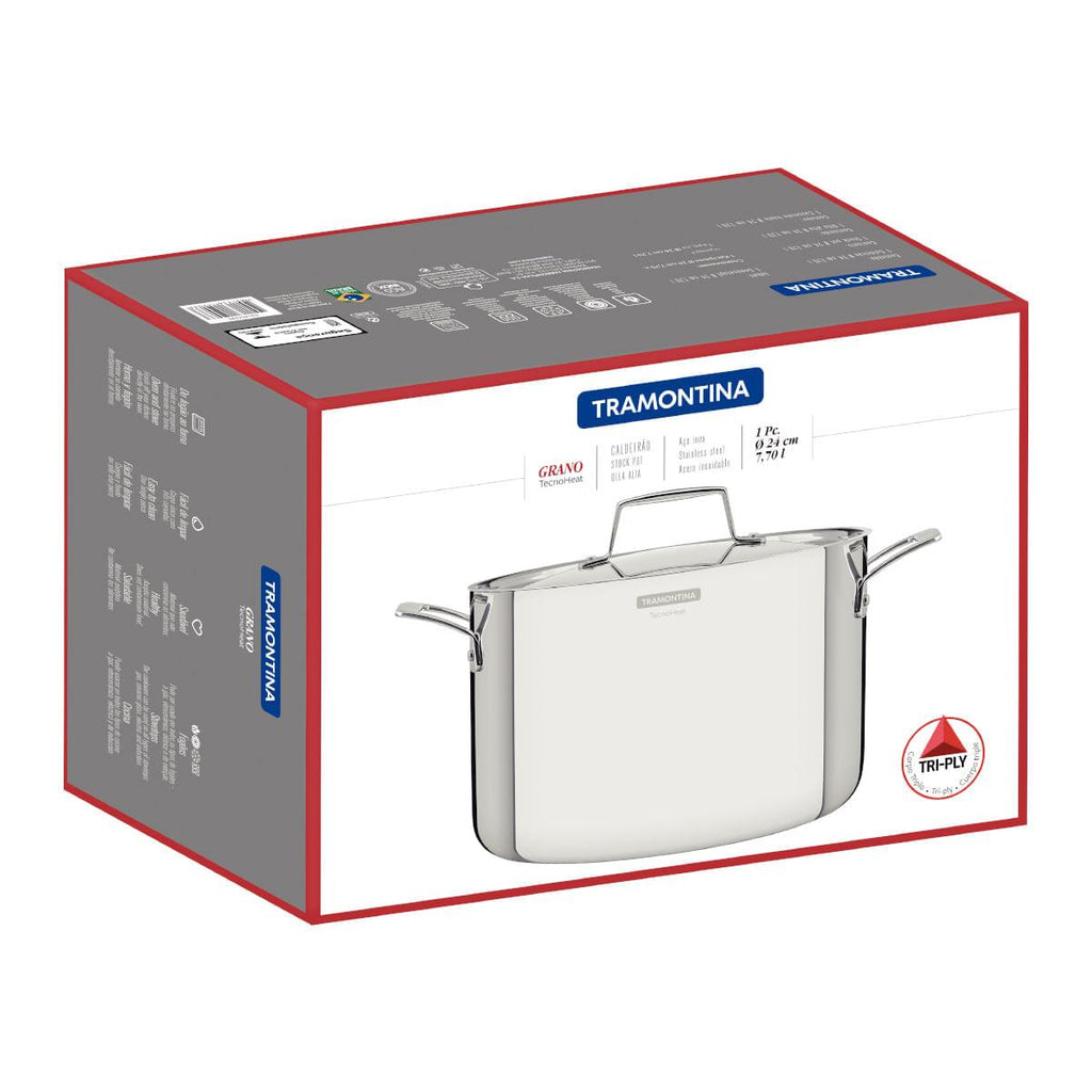 Caldeirão Tramontina Grano Aço Inox 24 cm 7,7 L