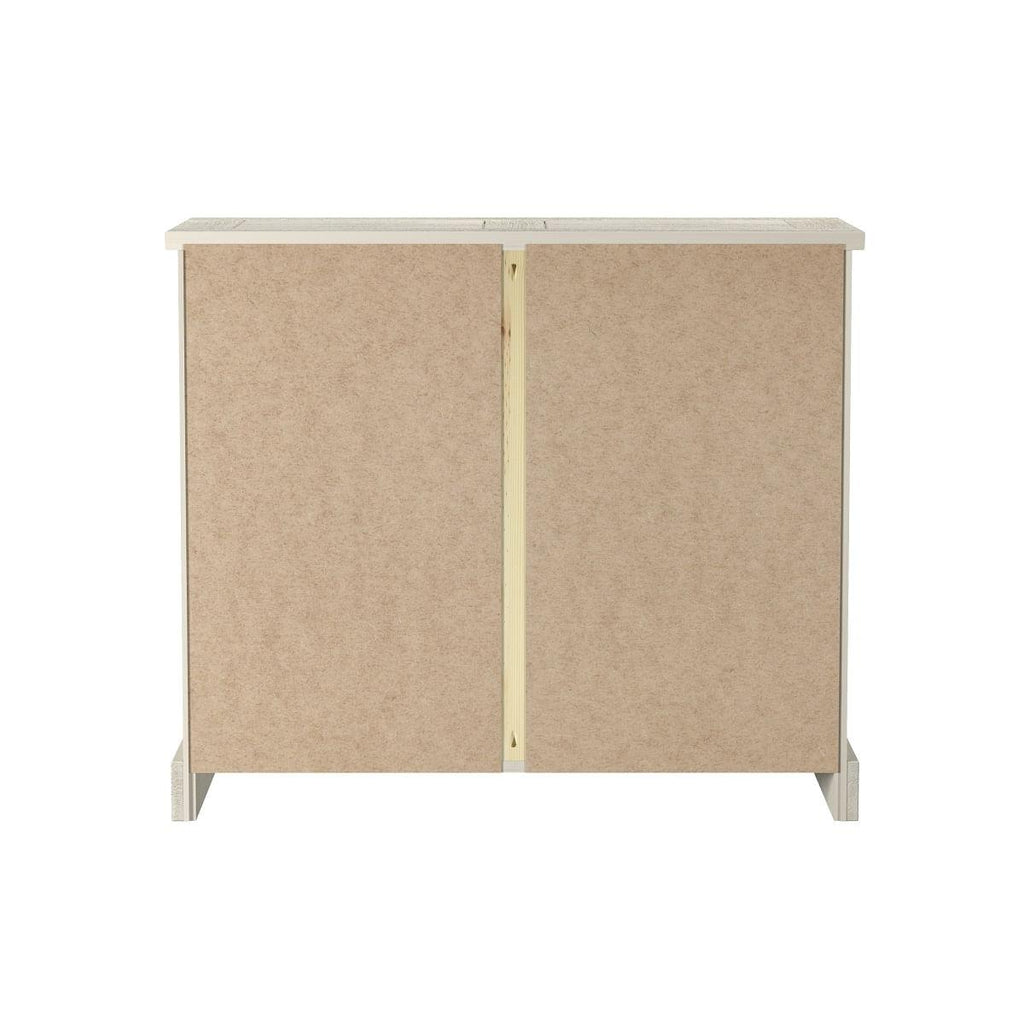 Aparador Buffet em Madeira 2 Portas 2 Gavetas 104 cm Patina Branca Elliottiis