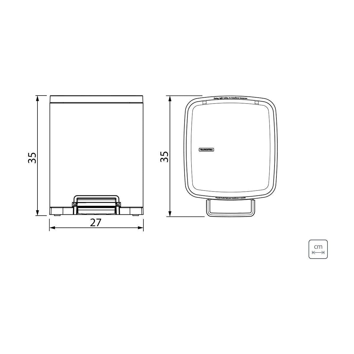 Lixeira Tramontina Octos 10 Litros em Aço Inox com Balde Removível e Pedal