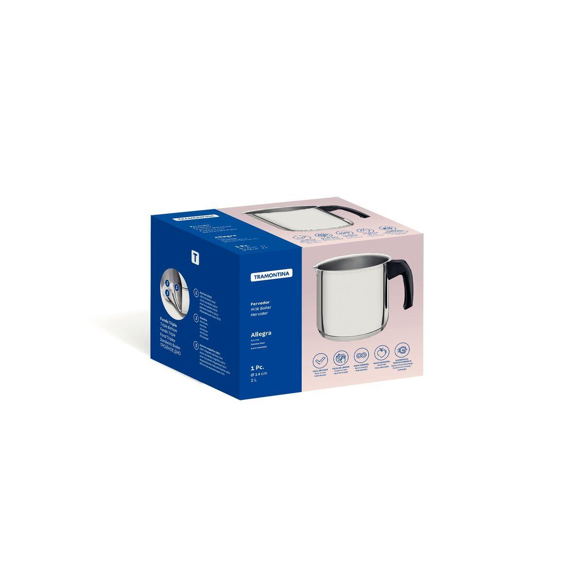 Fervedor Tramontina em Inox com Fundo Triplo e Cabo de Baquelite 14 cm 2 L